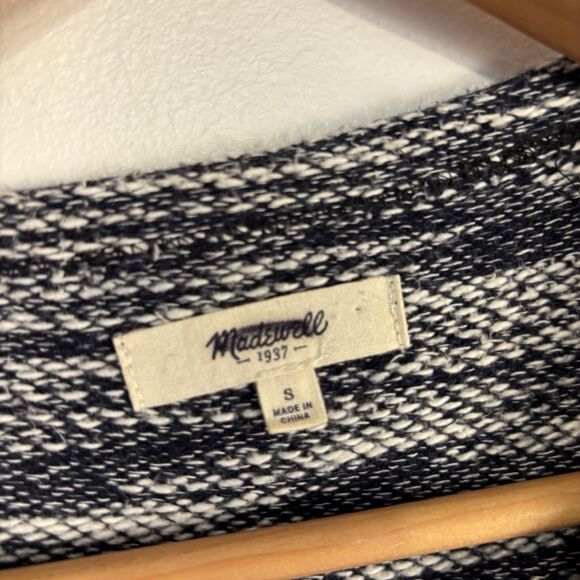 Madewell Style B1407 Marled Blue Short Sleeve Sweatshirt Dress Pockets Size S - Picture 4 of 7